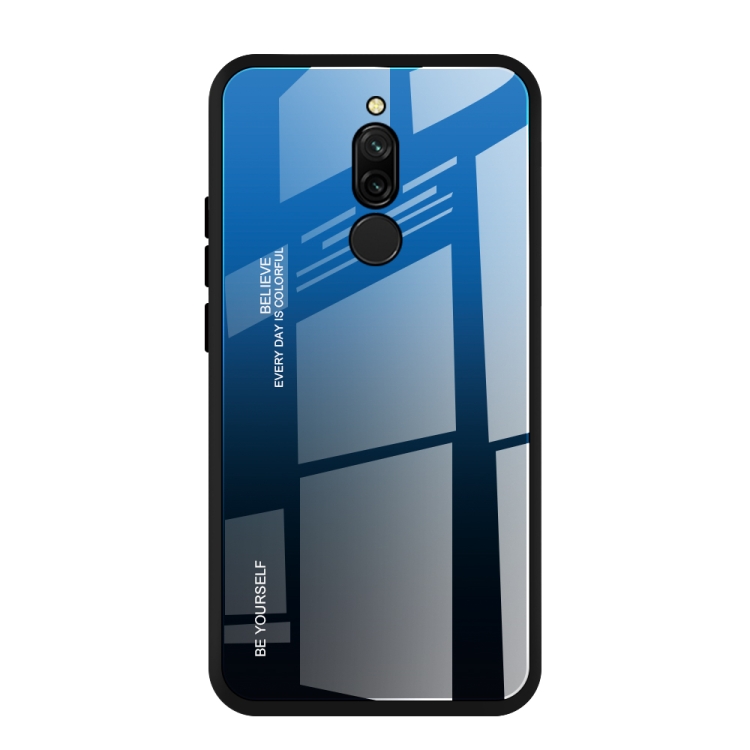 

For Xiaomi Redmi 8 Gradient Color Glass Case(Blue)