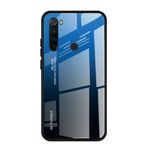 

For Xiaomi Redmi Note 8T Gradient Color Glass Case(Blue)