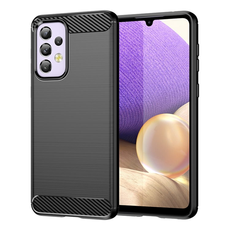 

For Samsung Galaxy A33 5G Brushed Texture Carbon Fiber TPU Phone Case(Black)