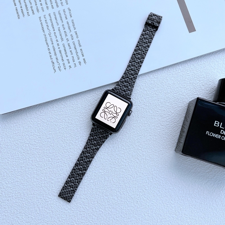

Small Waist Carbon Fiber Strap Watch Band For Apple Watch Series 7 45mm / 6&SE&5&4 44mm / 3&2&1 42mm