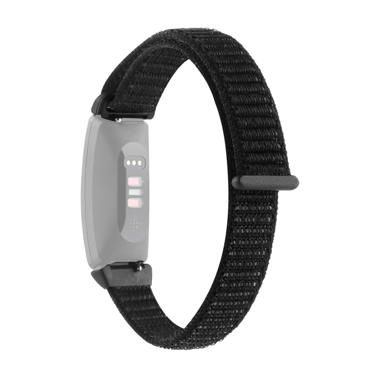 For Fitbit Inspire Nylon Loop Strap Watch Band(Black)
