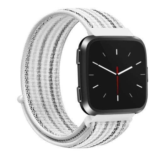 

For Fitbit Versa 1 / 2 Universal Nylon Strap Watch Band(White Pinstripe)