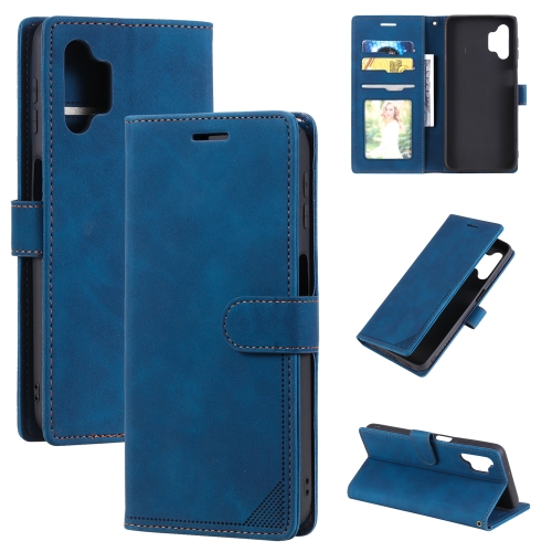 

For Samsung Galaxy A32 5G Skin Feel Anti-theft Brush Horizontal Flip Leather Phone Case(Blue)