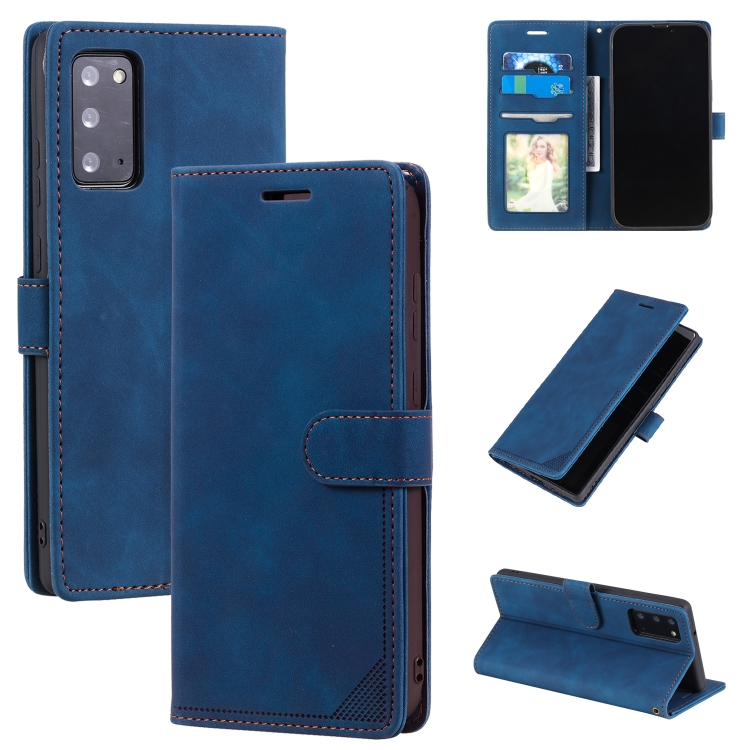 

For Samsung Galaxy Note20 Skin Feel Anti-theft Brush Horizontal Flip Leather Phone Case(Blue)
