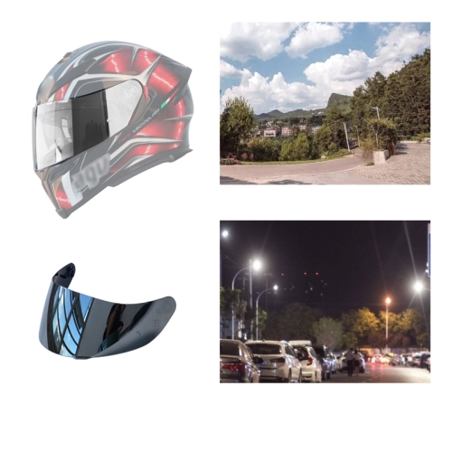 

Motorcycle Helmet Visor Anti-UV Wind Shield Lens For AGV K1 / K3SV / K5(Aurora Silver)