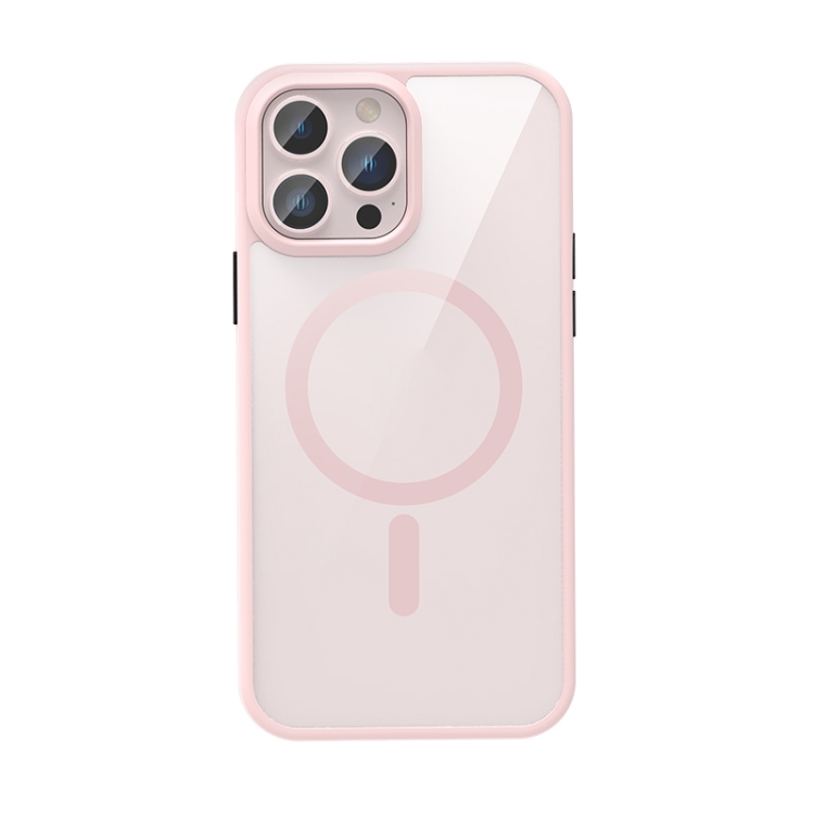 

For iPhone 13 Pro Crystal Clear Series Magsafe Magnetic Phone Case (Pink)