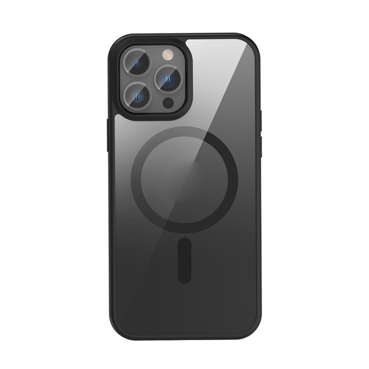 

For iPhone 13 Pro Max Crystal Clear Series Magsafe Magnetic Phone Case (Black)