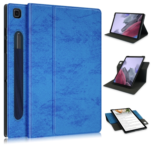 

For Samsung Galaxy Tab A7 Lite 8.7 2021 T220 / T225 Solid Color 360 Degrees Rotation Tablet Leather Case with Holder(Dark Blue)