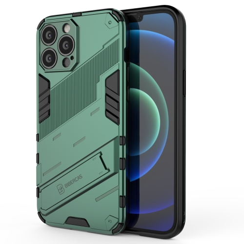 

For iPhone 13 Pro Punk Armor 2 in 1 PC + TPU Phone Case with Invisible Holder (Green)