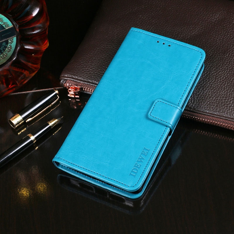 

For TCL 20 R 5G idewei Crazy Horse Texture Leather Phone Case(Sky Blue)