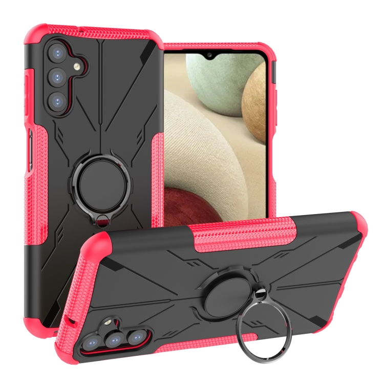 

For Samsung Galaxy A13 5G Armor Bear Shockproof PC + TPU Phone Case with Ring Holder(Rose Red)