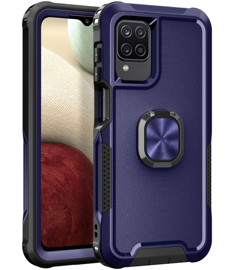 

For Samsung Galaxy A32 & A12 3 in 1 PC + TPU Phone Case with Ring Holder(Navy Blue)