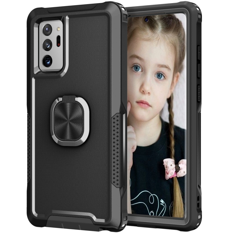 

For Samsung Galaxy Note20 Ultra 3 in 1 PC + TPU Phone Case with Ring Holder(Black)