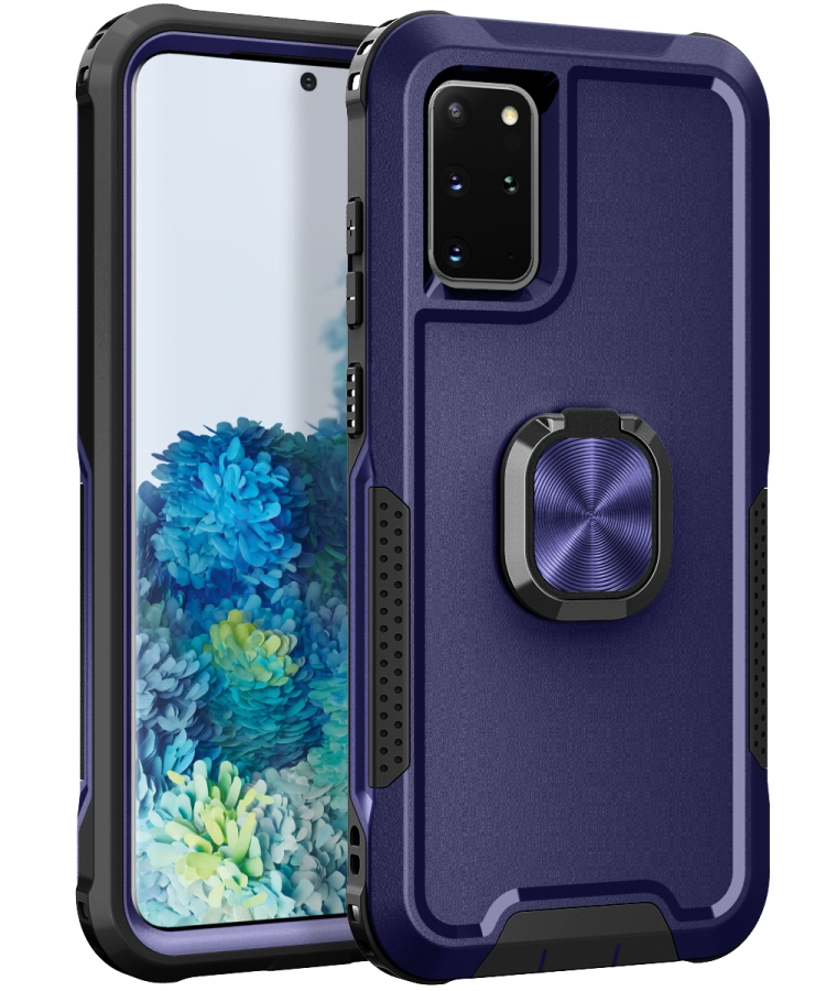 

For Samsung Galaxy S20+ 3 in 1 PC + TPU Phone Case with Ring Holder(Navy Blue)