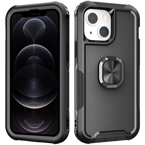 

3 in 1 PC + TPU Phone Case with Ring Holder For iPhone 12 / 12 Pro(Black)