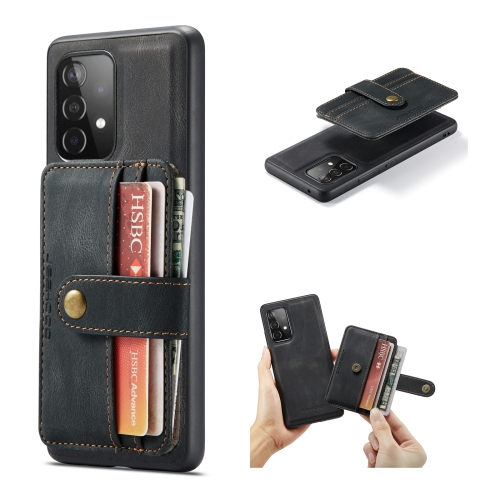 

For Samsung Galaxy A32 5G JEEHOOD RFID Blocking Anti-Theft Magnetic PU + TPU Phone Case with Card Slot(Black)