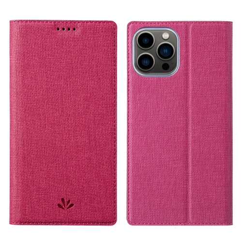ViLi DMX Series Shockproof Magsafe Magnetic Horizontal Flip Leather Phone Case For iPhone 13 Pro Max(Rose Red)