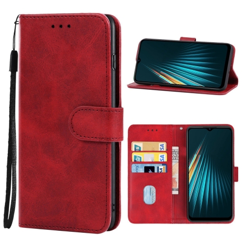 

Leather Phone Case For OPPO Realme 5 / 5i / 5s / 6i / Narzo 20A(Red)