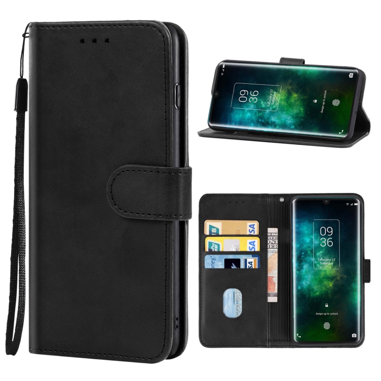 

Leather Phone Case For TCL 10 Pro(Black)