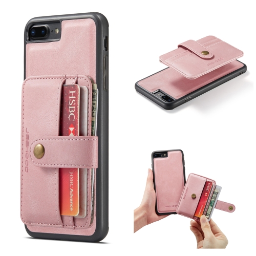 

JEEHOOD RFID Blocking Anti-Theft Wallet Phone Case For iPhone SE 2022 / SE 2020 / 7 / 8(Pink)