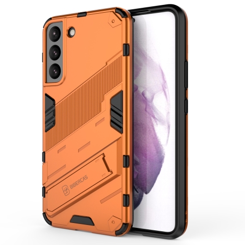 

For Samsung Galaxy S22+ 5G Punk Armor 2 in 1 PC + TPU Shockproof Phone Case with Invisible Holder(Orange)