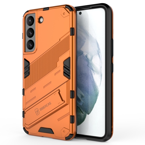 

For Samsung Galaxy S22 5G Punk Armor 2 in 1 PC + TPU Shockproof Phone Case with Invisible Holder(Orange)