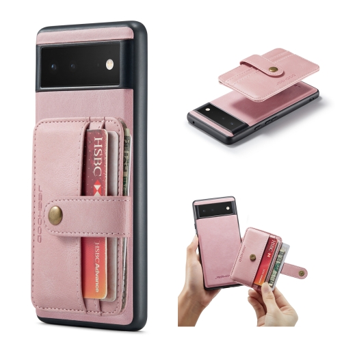 

For Google Pixel 6 Pro JEEHOOD RFID Blocking Anti-Theft Wallet Phone Case(Pink)