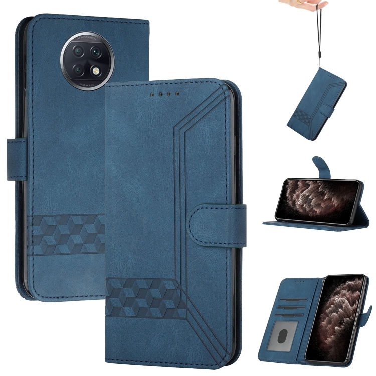 

For Xiaomi Redmi Note 9T Cubic Skin Feel Flip Leather Phone Case(RoyalBlue)