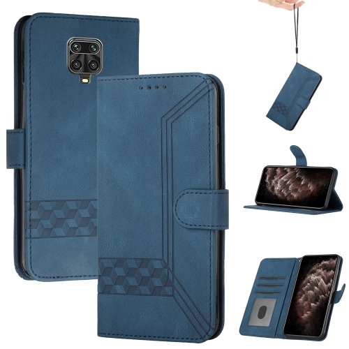 

For Xiaomi Redmi Note 9 Pro Cubic Skin Feel Flip Leather Phone Case(RoyalBlue)