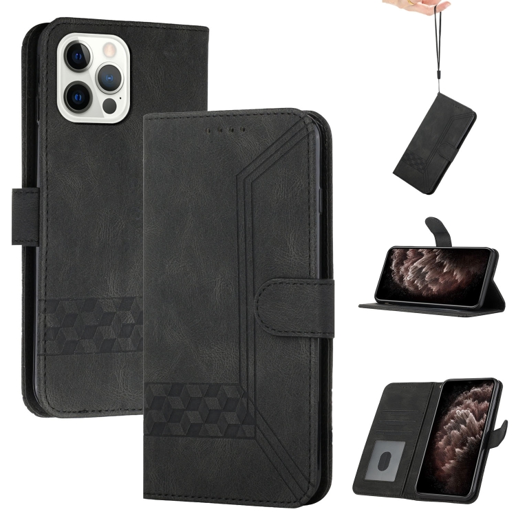 

Cubic Skin Feel Flip Leather Phone Case For iPhone 13 Pro Max(Black)