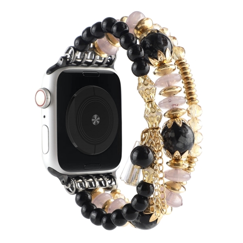 

Pearl Strap Watch Band For Apple Watch Series 7 41mm / 6&SE&5&4 40mm / 3&2&1 38mm(Black)