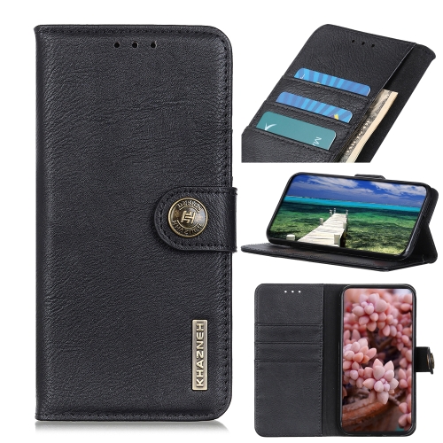 

For Samsung Galaxy A03 164mm Global Version KHAZNEH Cowhide Texture Horizontal Flip Leather Phone Case(Black)