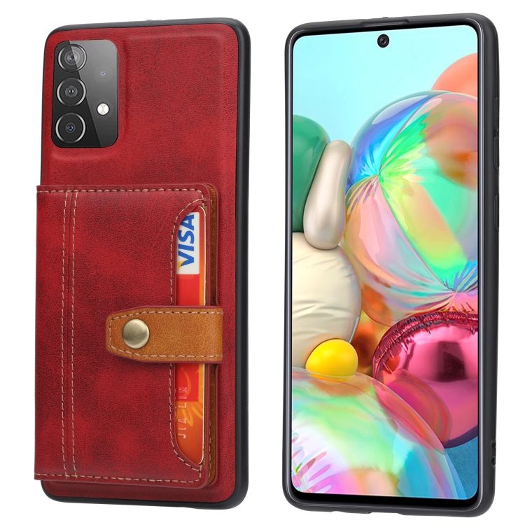 

For Samsung Galaxy A53 5G Calfskin Color Matching TPU + PU Phone Case(Red)