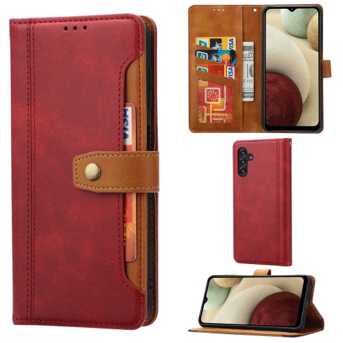 

For Samsung Galaxy A13 5G Calf Texture Double Fold Leather Phone Case(Red)