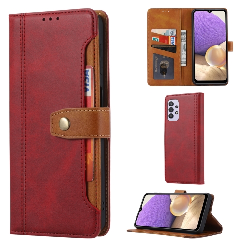 

For Samsung Galaxy A33 5G Calf Texture Double Fold Leather Phone Case(Red)