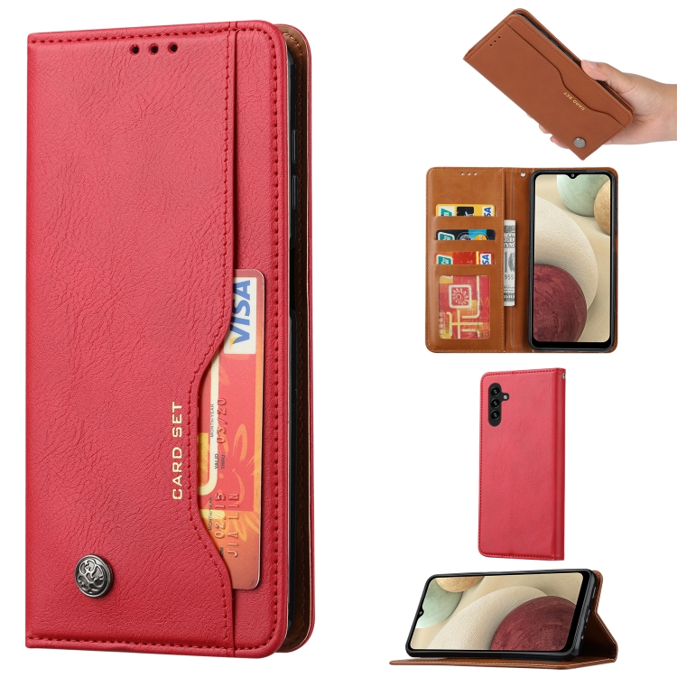 

For Samsung Galaxy A13 5G Knead Skin Texture Leather Phone Case(Red)