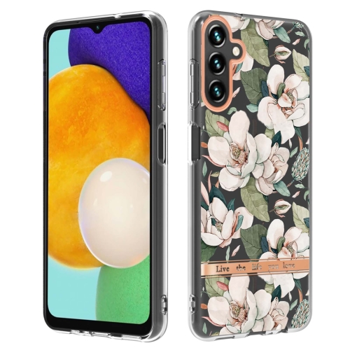 

For Samsung Galaxy A13 Flowers and Plants Series IMD TPU Phone Case(Green Gardenia)