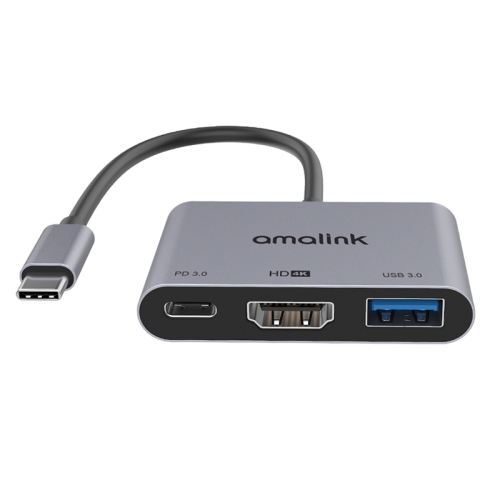 amalink 9175D Type-C / USB-C to HDMI + USB 3.0 + PD HUB Adapter(Grey)