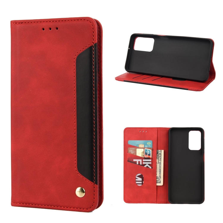 

For Samsung Galaxy A33 5G Skin Feel Splicing Leather Phone Case(Red)