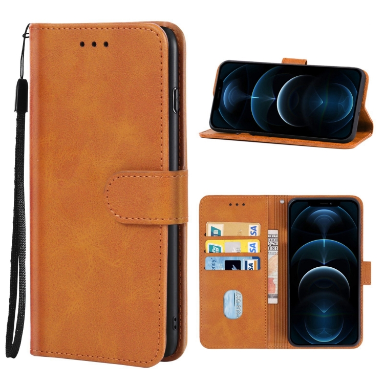 

For iPhone 12 Pro Max Leather Phone Case(Brown)