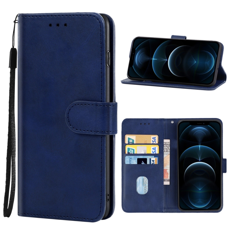 

For iPhone 12 Pro Max Leather Phone Case(Blue)