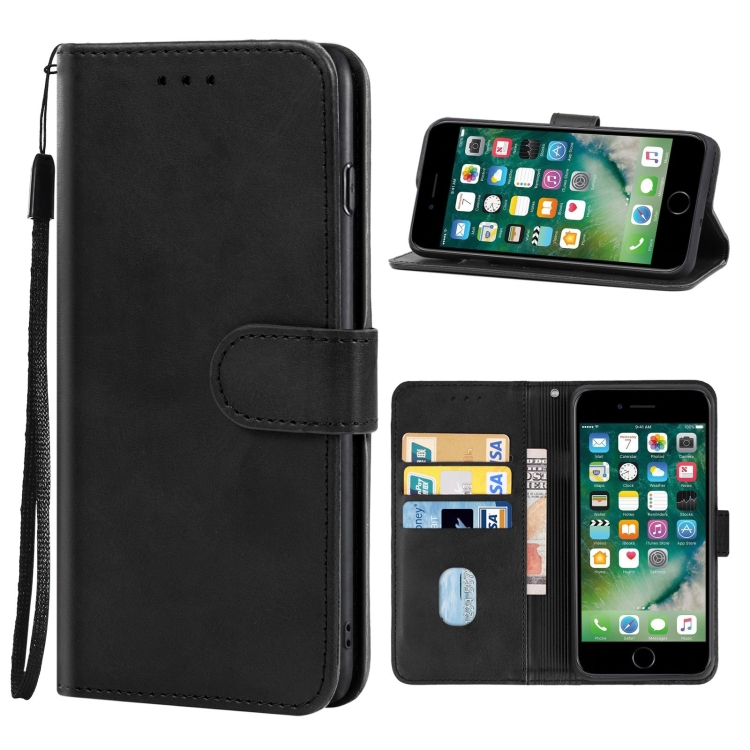 

For iPhone SE 2022 / SE 2020 / 8 / 7 Leather Phone Case(Black)