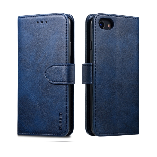 

For iPhone 8 / 7 GUSSIM Magnetic Horizontal Flip Leather Case with Holder & Card Slots & & Wallet(Blue)