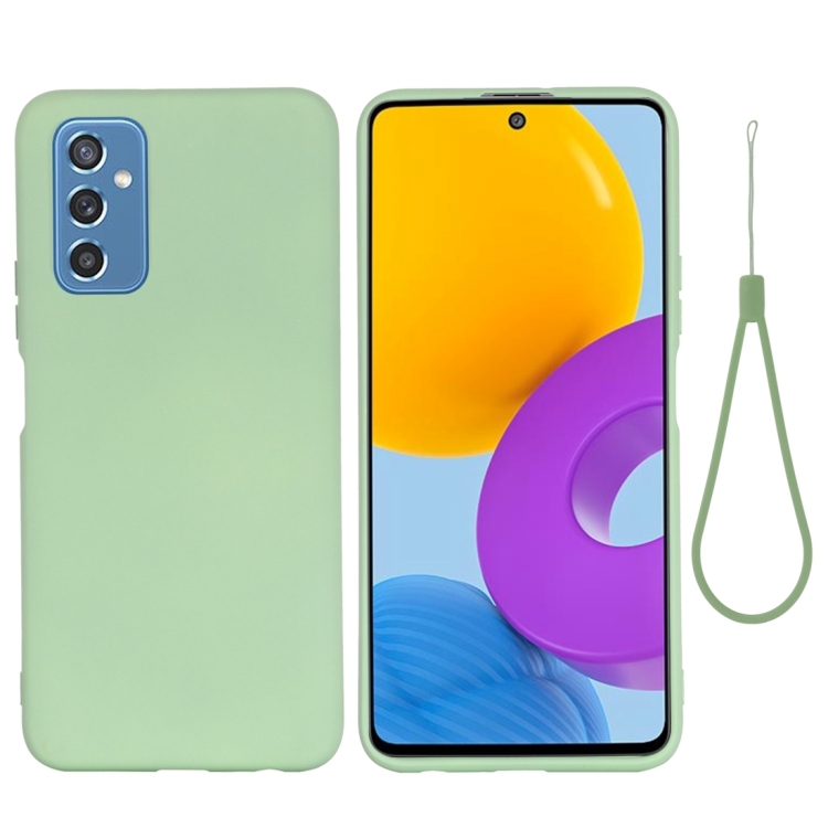 

For Samsung Galaxy M52 5G Pure Color Liquid Silicone Phone Case(Green)