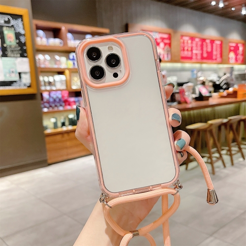 

3 In 1 PC + TPU Transparent Phone Case For iPhone 13 Pro(Pink)