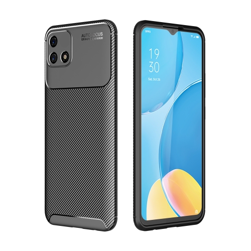 

For OPPO A16K Carbon Fiber Texture Shockproof TPU Phone Case(Black)