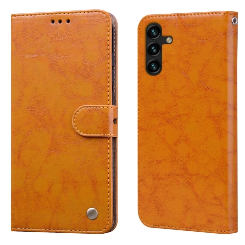 

For Samsung Galaxy A13 5G Oil Wax Texture Leather Phone Case(Yellow)