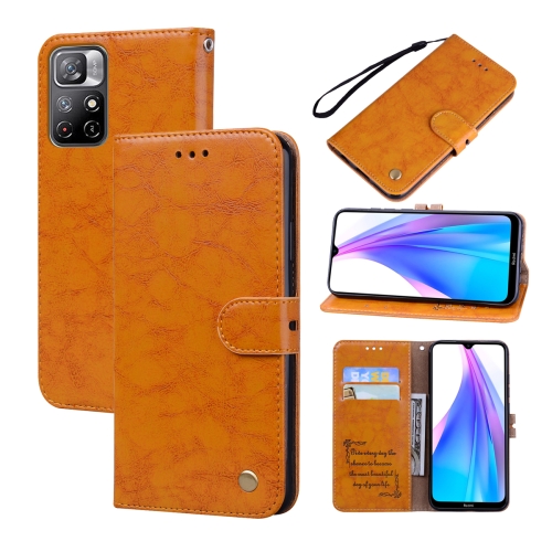 

For Xiaomi Poco M4 Pro 5G / Redmi Note 11T 5G Oil Wax Texture Leather Phone Case(Yellow)