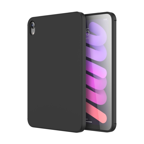 Mutural Silicone Microfiber Tablet Case For iPad mini 6(Black)