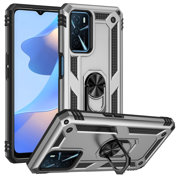 

For OPPO A16 Shockproof TPU + PC Phone Case(Silver)